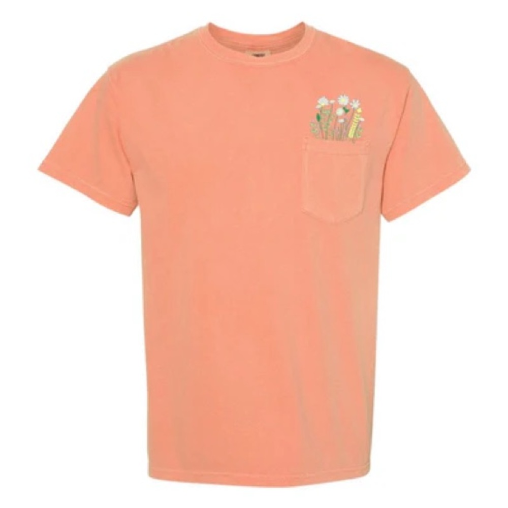 United Monograms Floral Pocket T-Shirt - Size Small, Terracotta